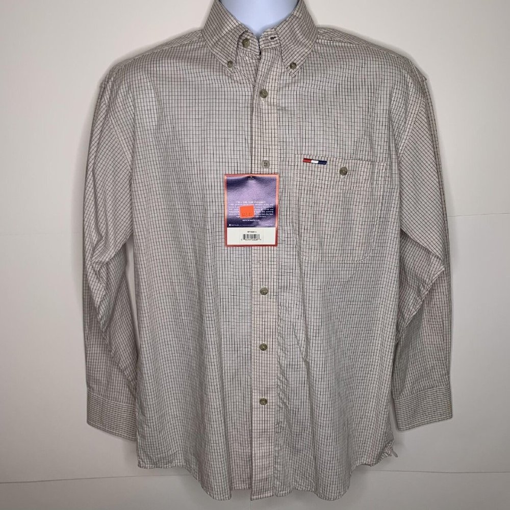 NWT Wrangler National PATRIOT Western Oxford Long-Sleeve Premium Shirt - SMALL